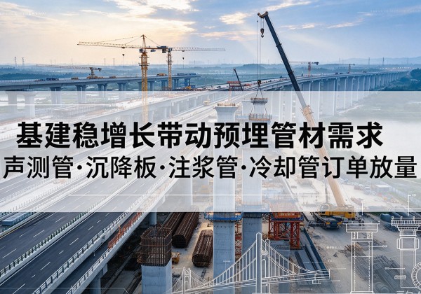 歙县基建稳增长带动预埋监测管材需求，声测管、沉降板、注浆管订单持续放量